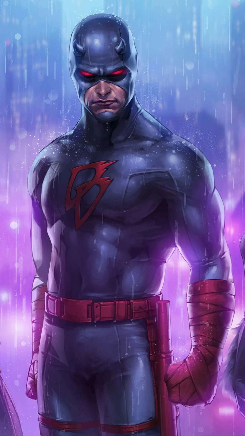 Daredevil in the Rain 4K Mobile Wallpaper