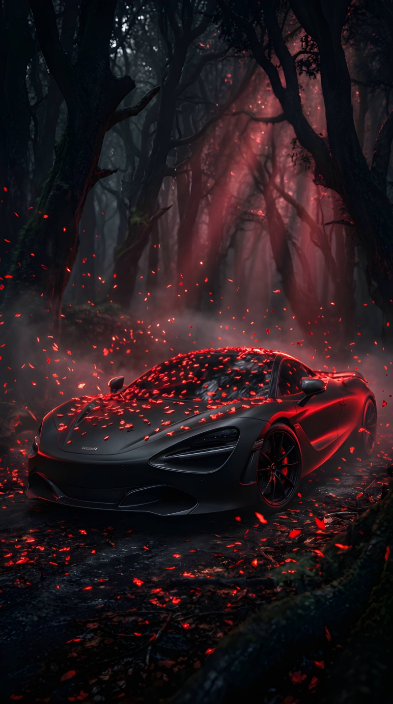 Mystical Red Forest McLaren Wallpaper iPhone Aesthetic 4K Forest Wallpaper