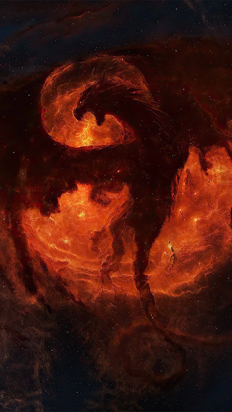 Cosmic Dragon Nebula 4K Mobile Wallpaper