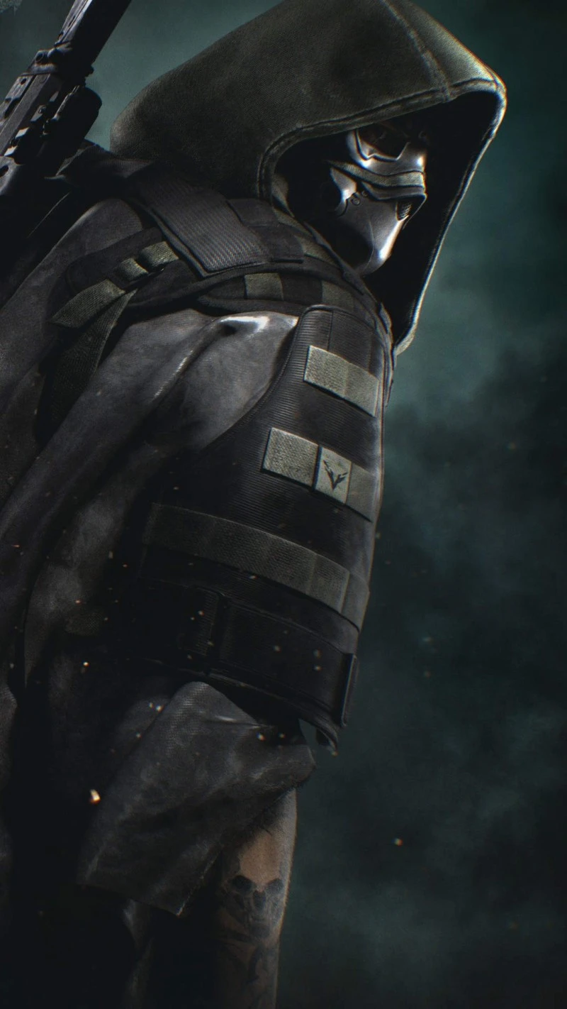 Tactical Hooded Figure 4K Mobile Wallpaper