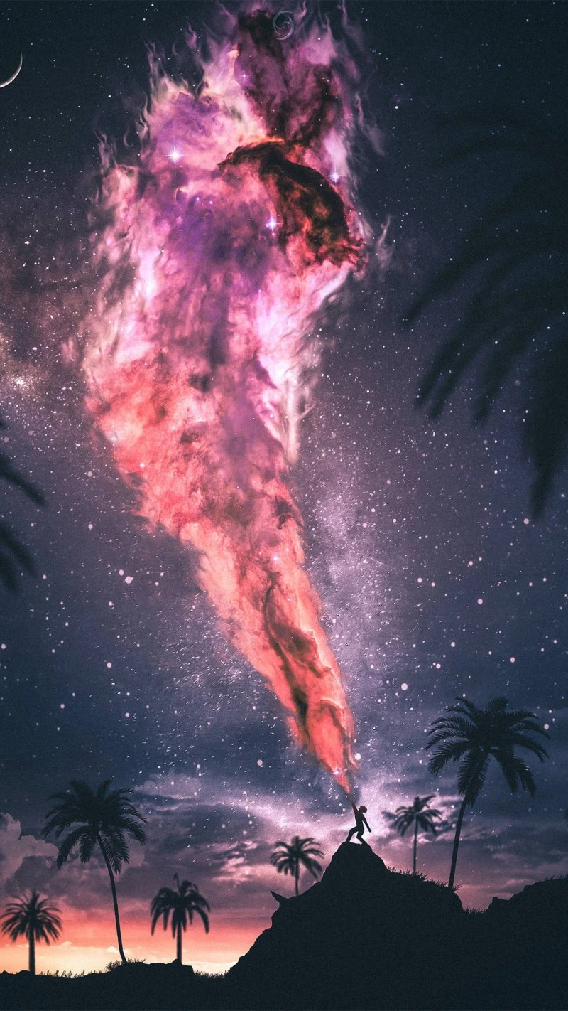 Cosmic Fire 4K Mobile Wallpaper