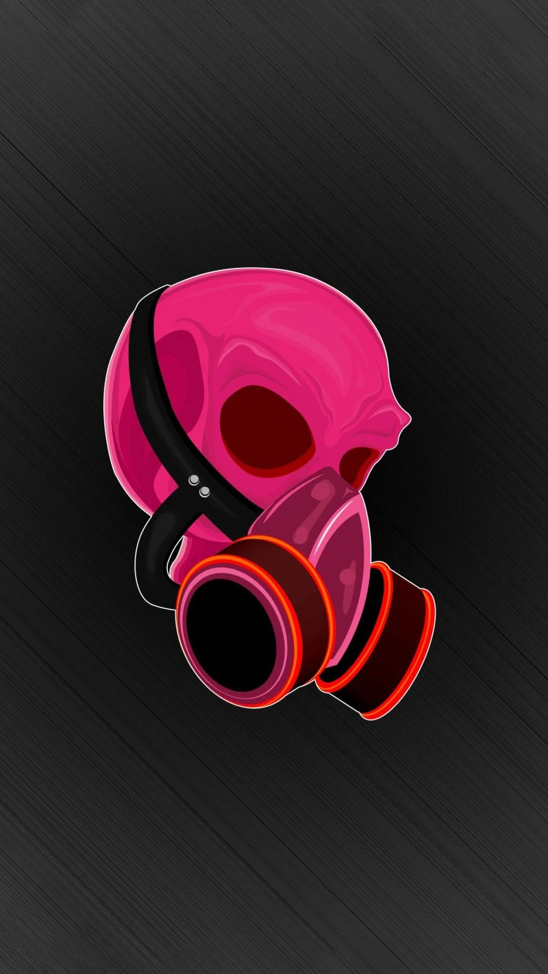 Pink Skull Gas Mask 4K Mobile Wallpaper
