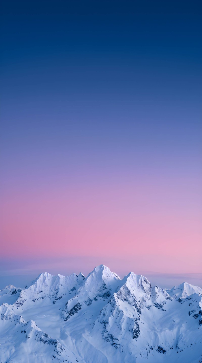 Vibrant Purple Snowy Peaks Sunset Phone Lock Screen 4K Now Wallpaper