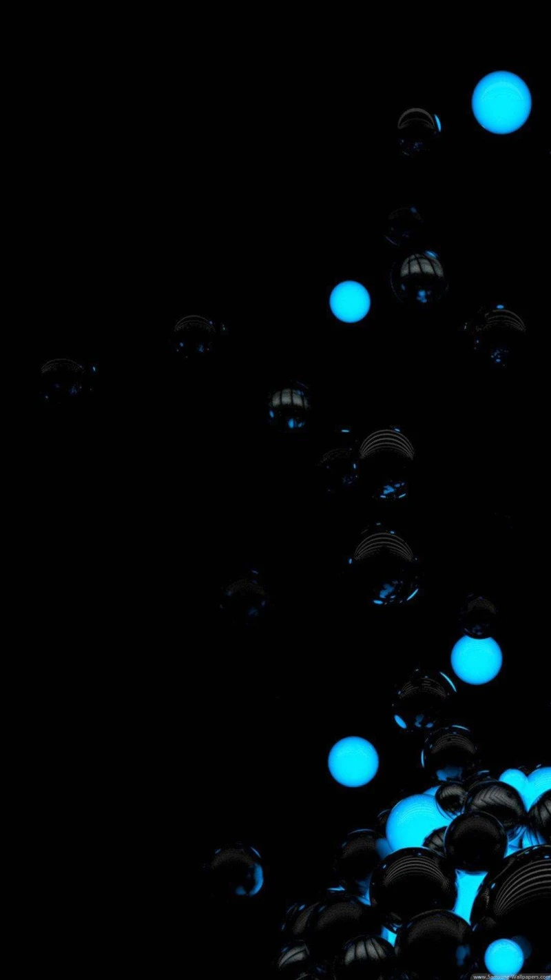 Abstract Blue and Black Spheres 4K Mobile Wallpaper