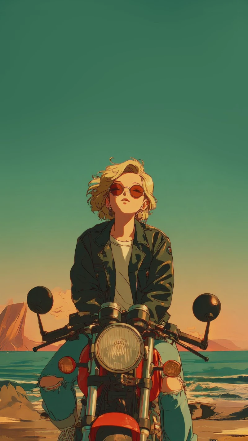 Coastal Rider 4K Mobile Wallpaper