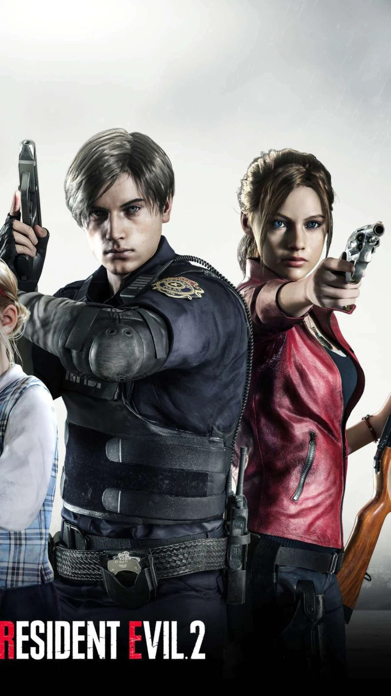 Resident Evil 2 Remake: Leon and Claire 4K Mobile Wallpaper