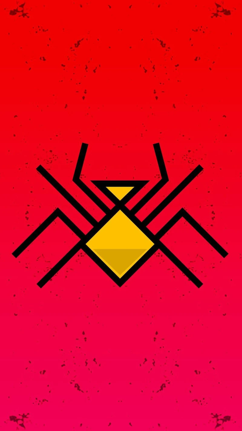 Geometric Spider Minimalist Design 4K Mobile Wallpaper