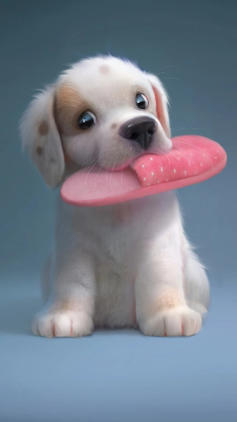 Playful Puppy 4K Mobile Wallpaper