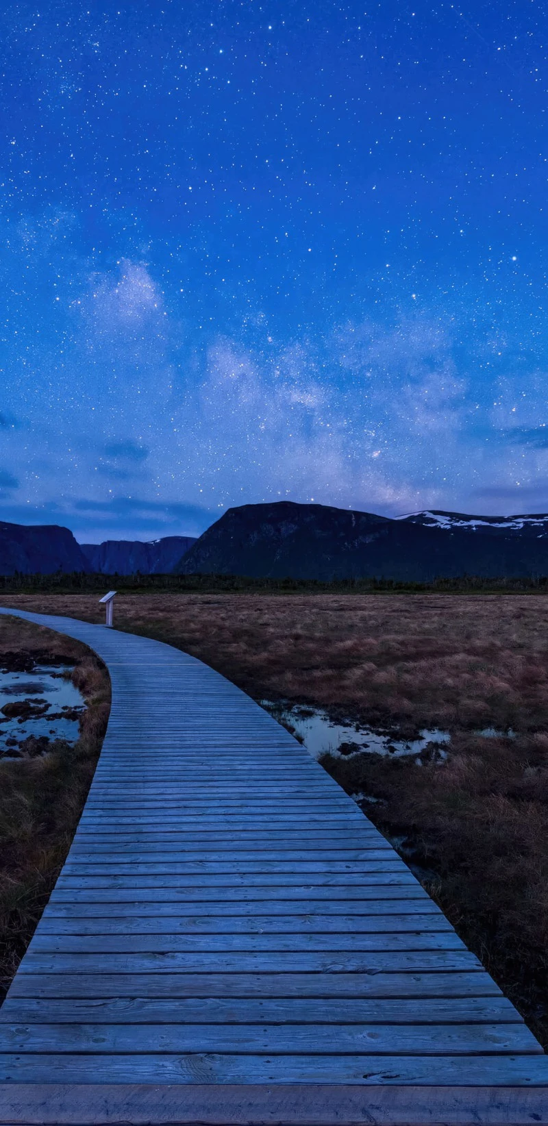 Starry Night Boardwalk 4K Mobile Wallpaper