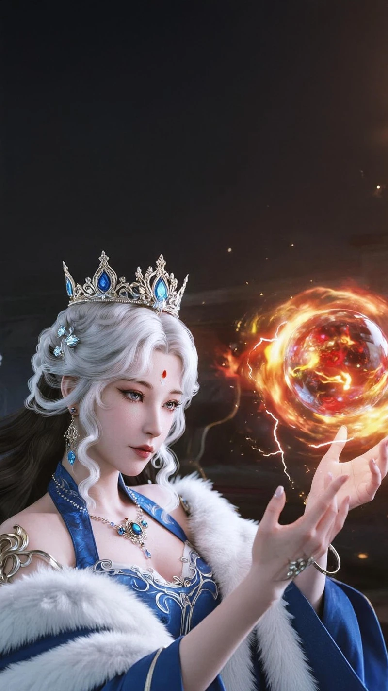 Empress of Celestial Fire 4K Mobile Wallpaper