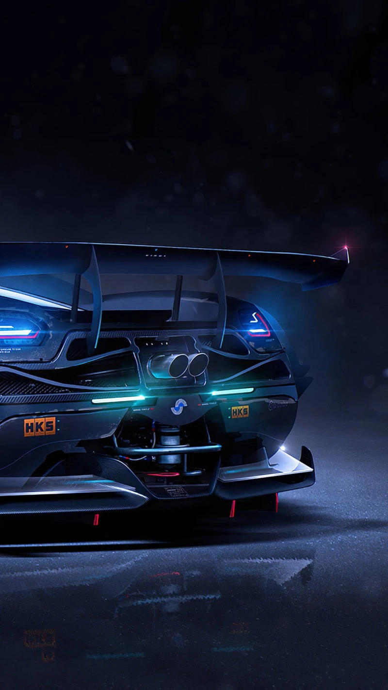 Futuristic Race Car 4K Mobile Wallpaper