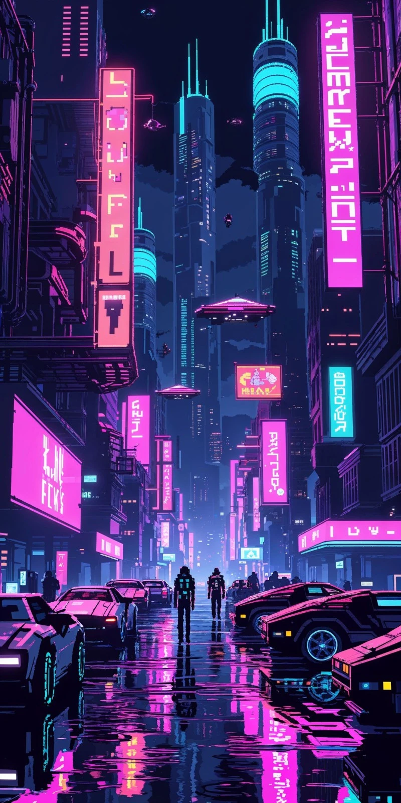 Retro Futuristic City 4K Mobile Wallpaper
