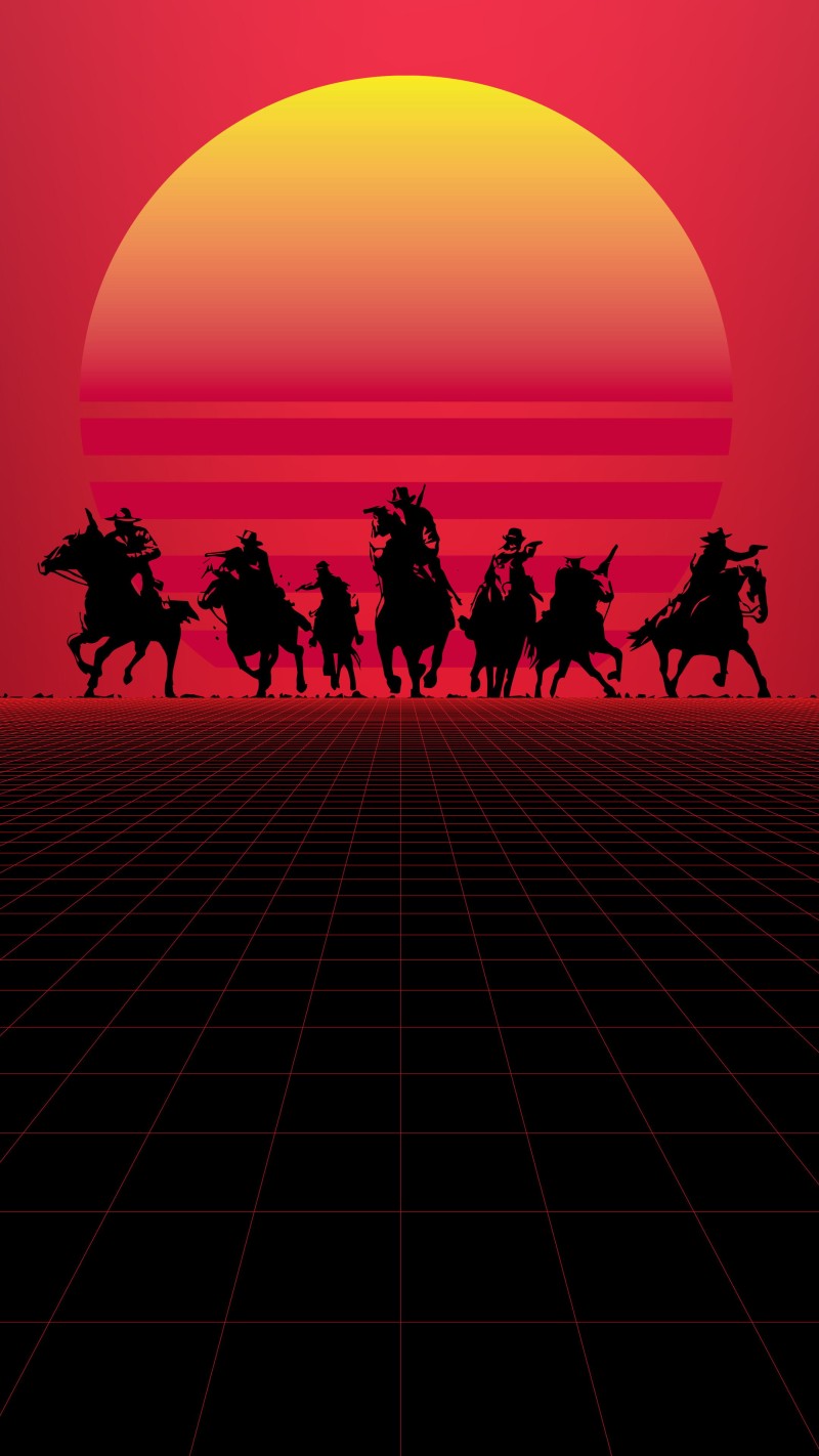 Minimalist Red Dead Redemption 8K Wallpaper for Phone 4K Mobile Wallpaper