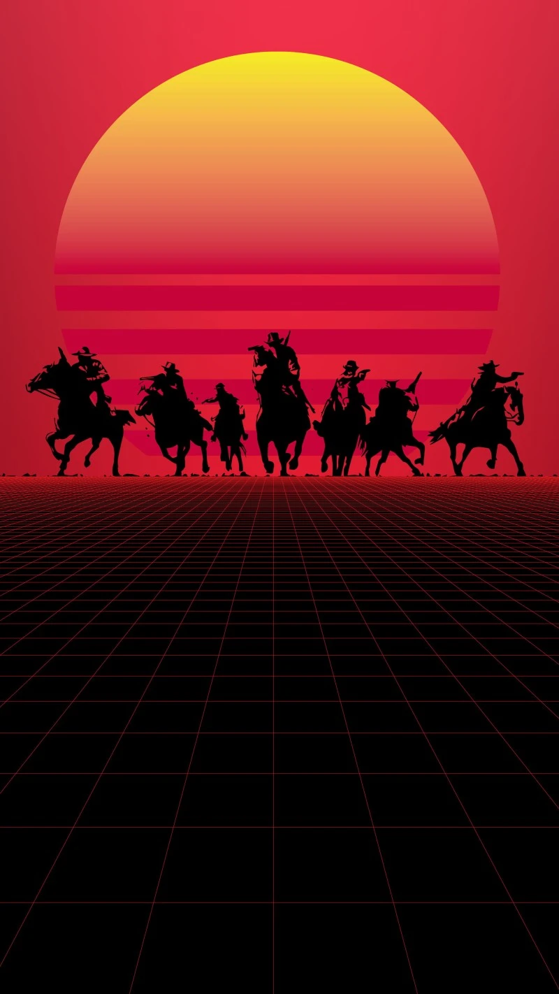 Minimalist Red Dead Redemption 8K Wallpaper for Phone 4K Mobile Wallpaper