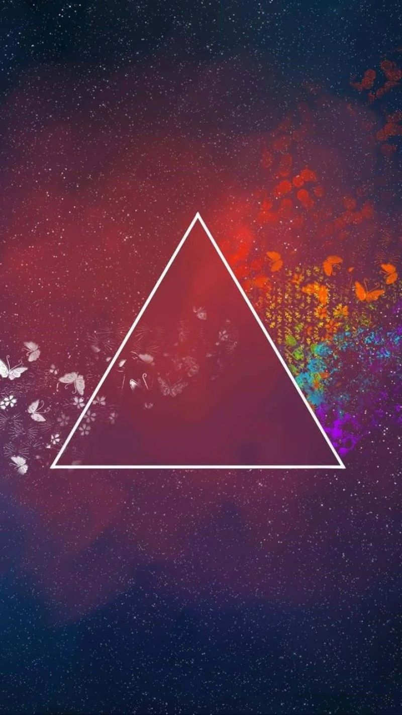 Cosmic Butterfly Triangle 4K Mobile Wallpaper