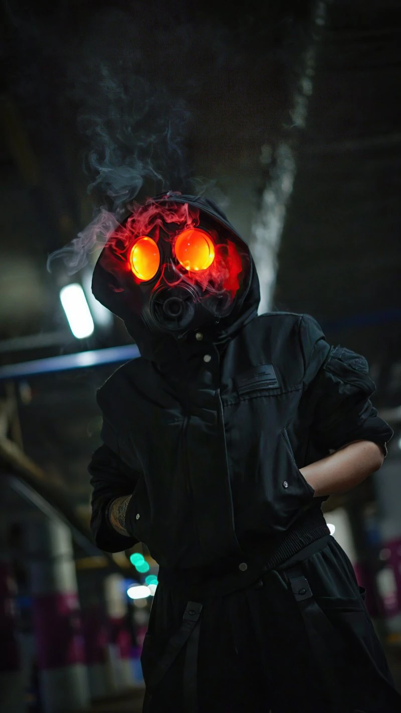 Smoky Cyberpunk 4K Mobile Wallpaper