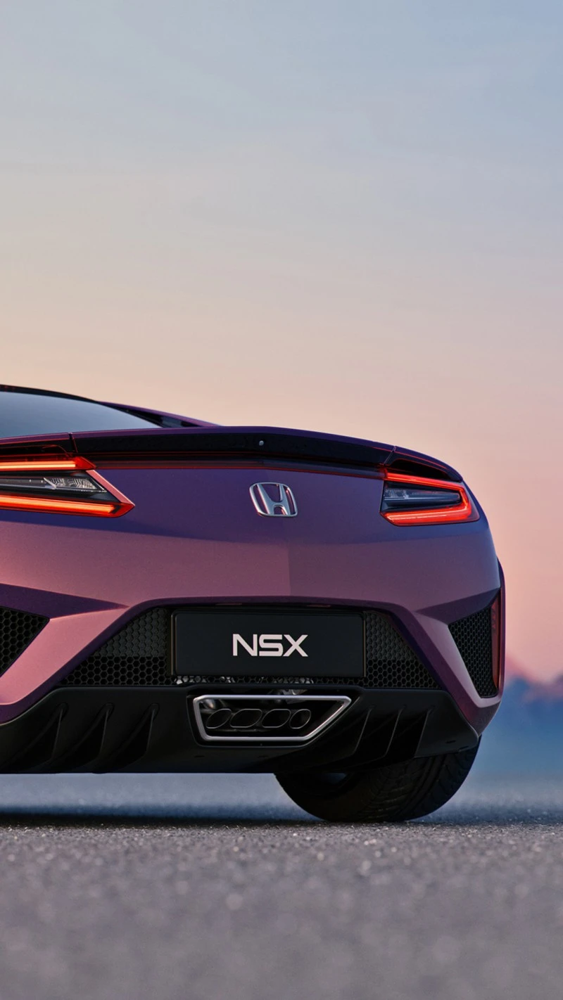 Honda NSX Purple Sunset 4K Mobile Wallpaper
