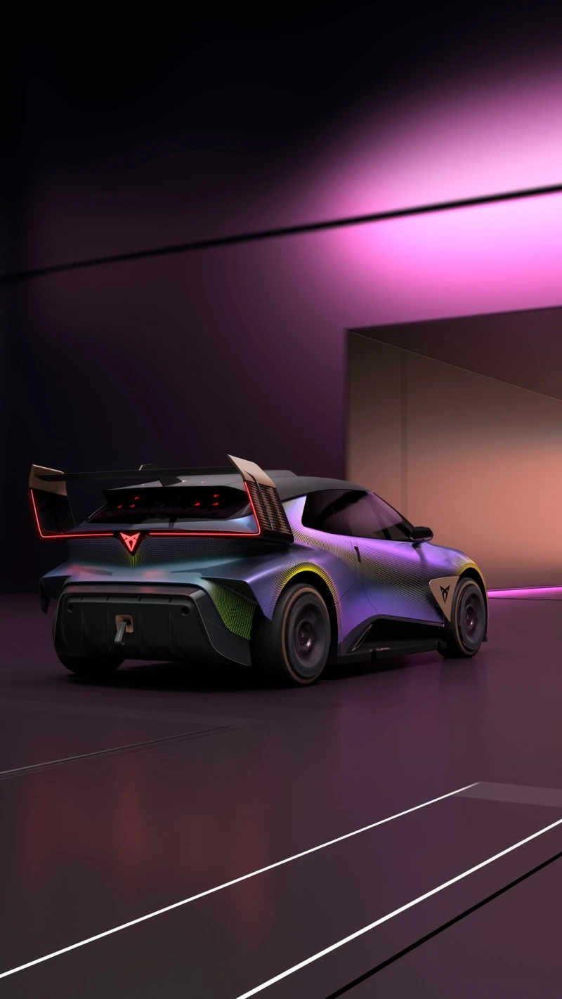 Futuristic Sports Car Rear View 4K Mobile Wallpaper