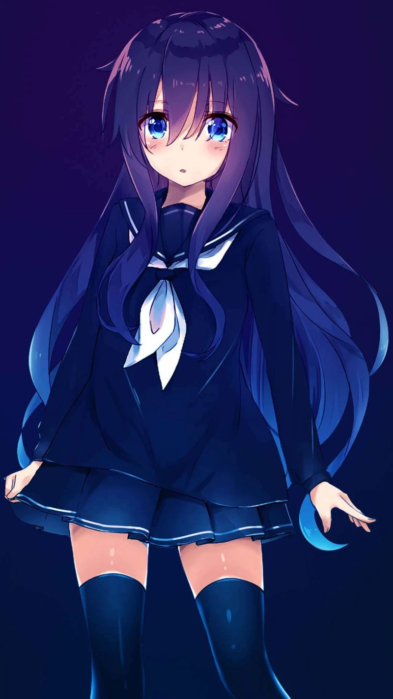 Adorable Anime Girl in Sailor Uniform 4K Mobile Wallpaper