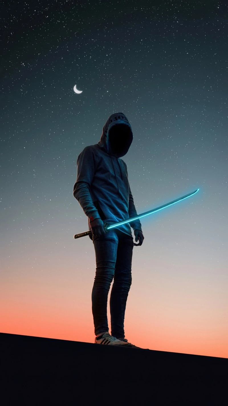 Nightfall Samurai 4K Mobile Wallpaper