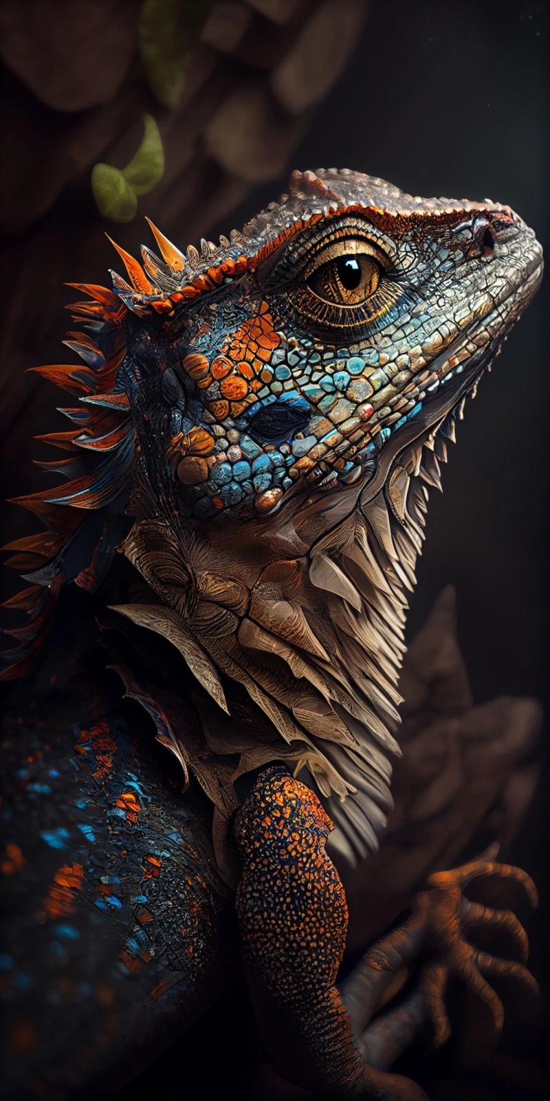 AI-Generated Fantasy Lizard 4K Mobile Wallpaper