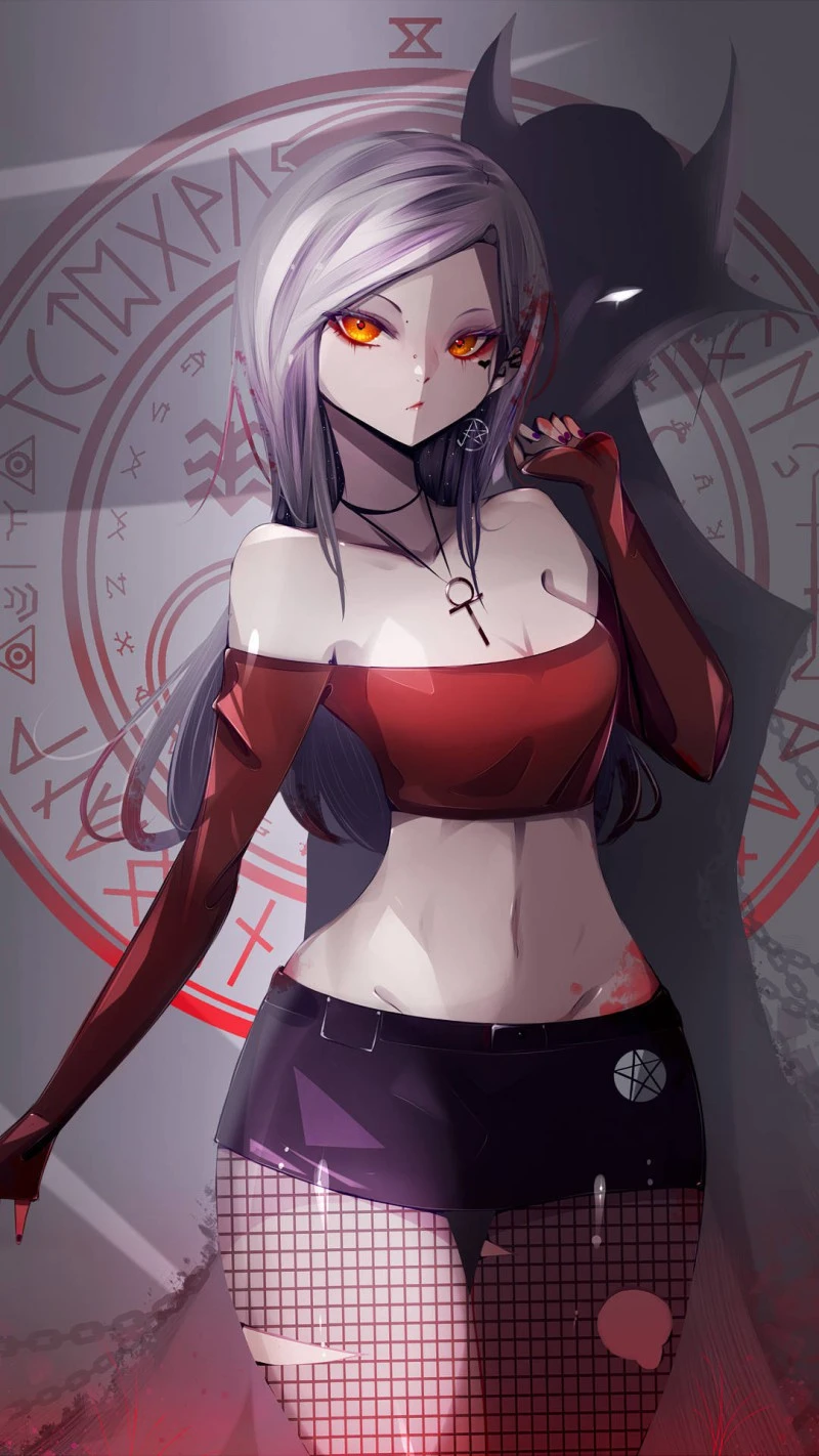 Dark Anime Girl 4K Mobile Wallpaper
