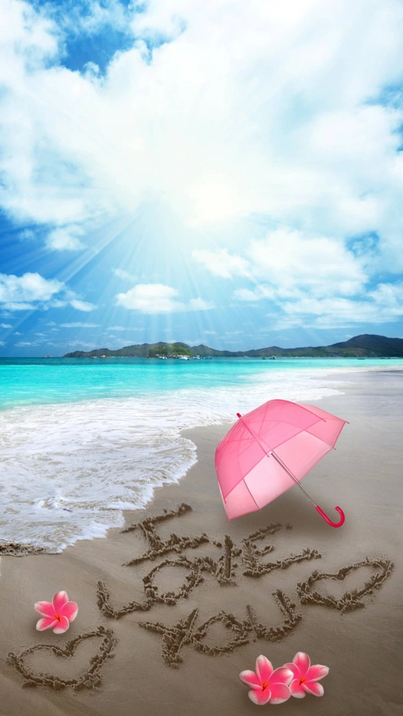 Beach Love Scene 4K Mobile Wallpaper