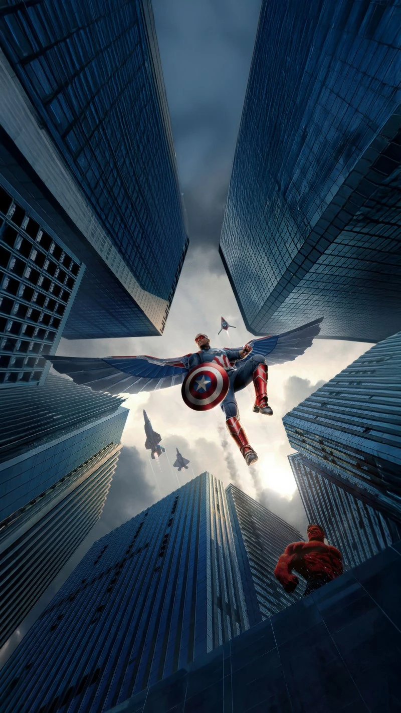 Captain America: Urban Showdown 4K Mobile Wallpaper