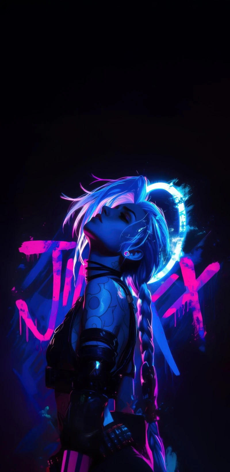 Jinx - Cyberpunk Angel 4K Mobile Wallpaper