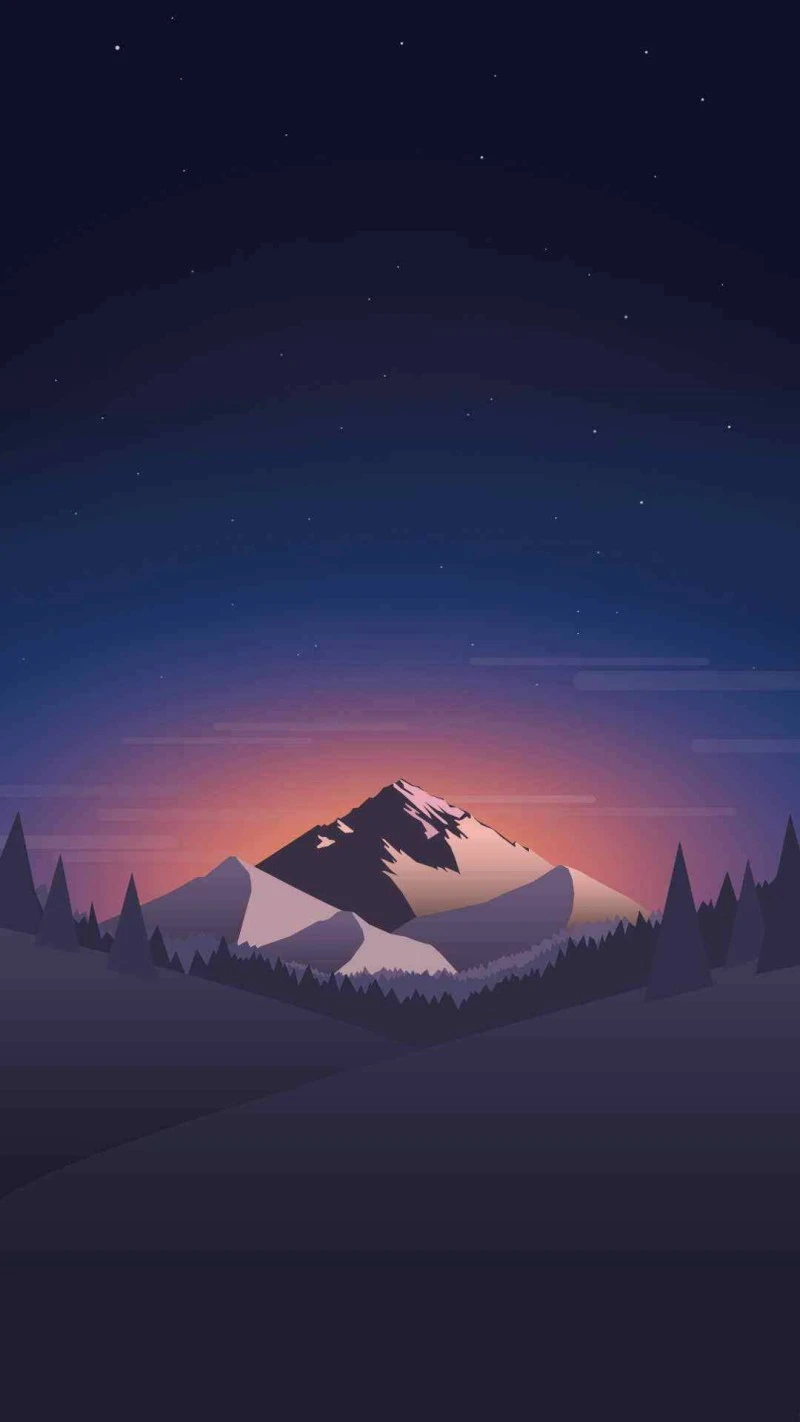 Tranquil Mountain Sunset 4K Mobile Wallpaper