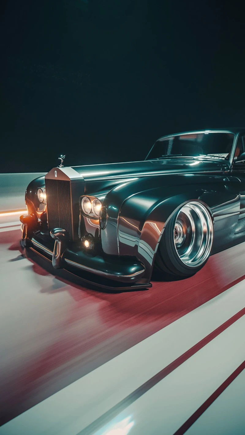Close-up: Custom Rolls-Royce Phantom 4K Mobile Wallpaper