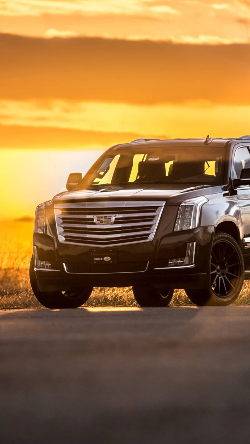 Cadillac Escalade at Sunset 4K Mobile Wallpaper