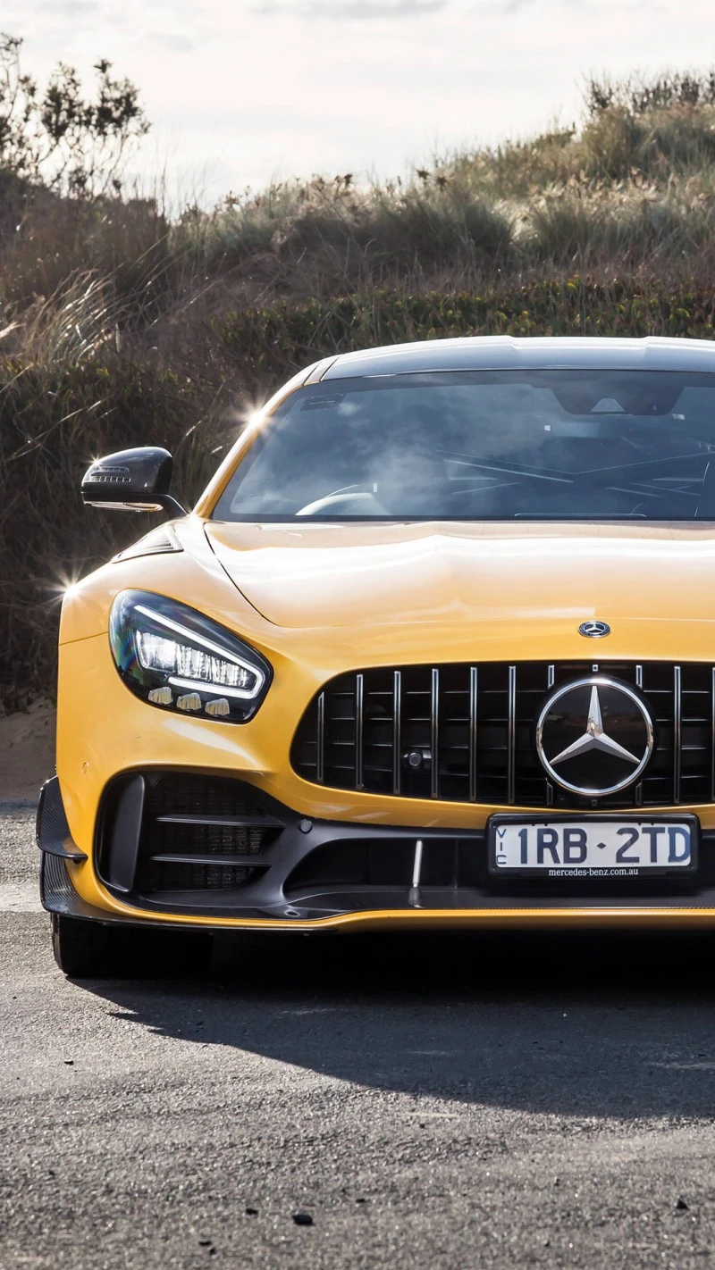 Sunny Yellow Mercedes-AMG GT 4K Mobile Wallpaper