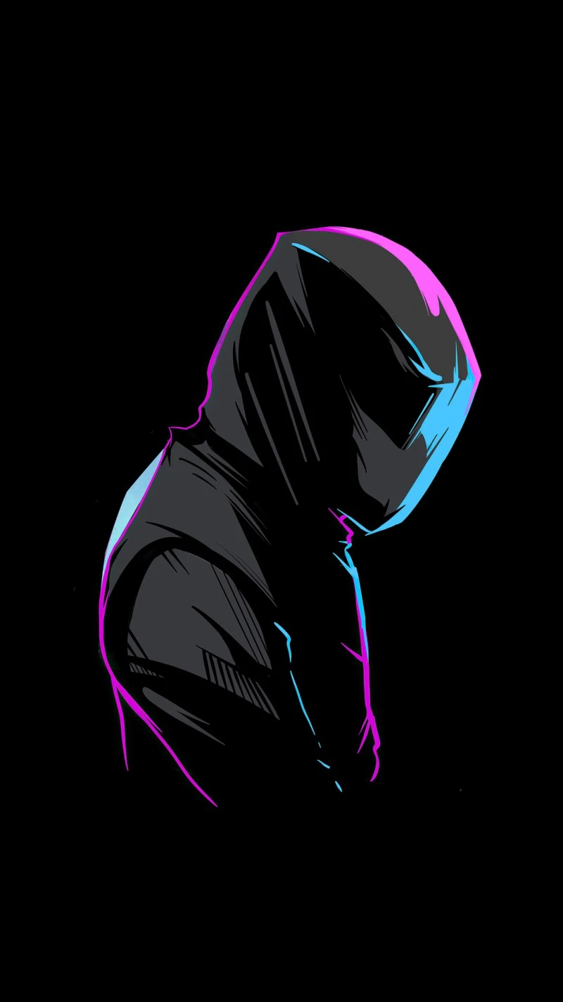 Neon Biker Helmet 4K Mobile Wallpaper