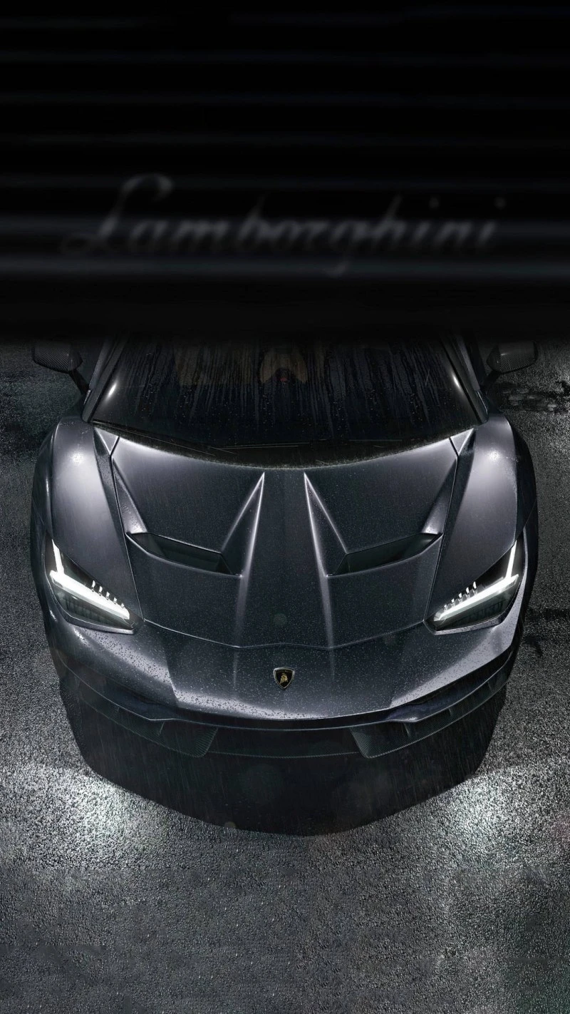 Lamborghini in the Rain 4K Mobile Wallpaper