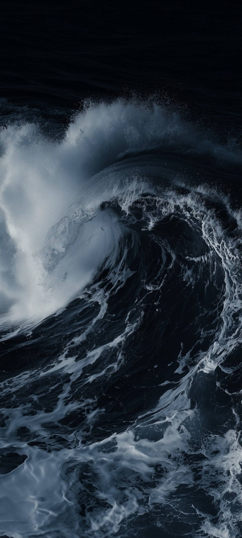 Powerful Dark Ocean Wave Crashing 4K Ash Wallpaper