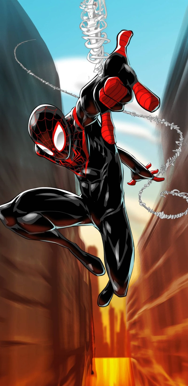 Spider-Man: Into the Spider-Verse - Miles Morales in Action 4K Mobile Wallpaper