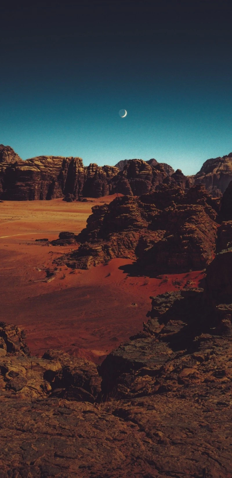 Wadi Rum Desert at Night 4K Mobile Wallpaper