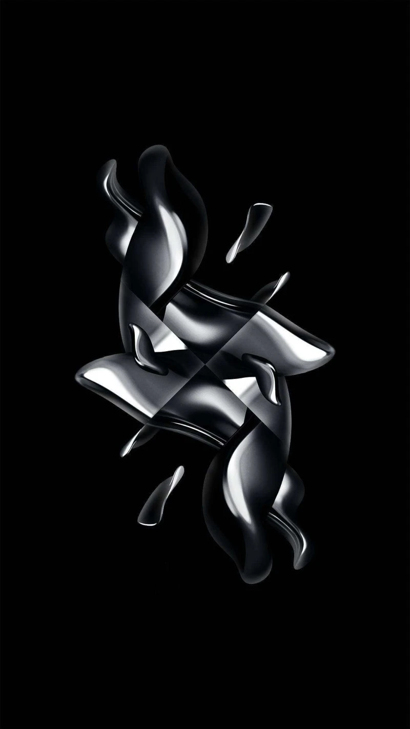 Abstract Black and Silver Design 4K Mobile Wallpaper