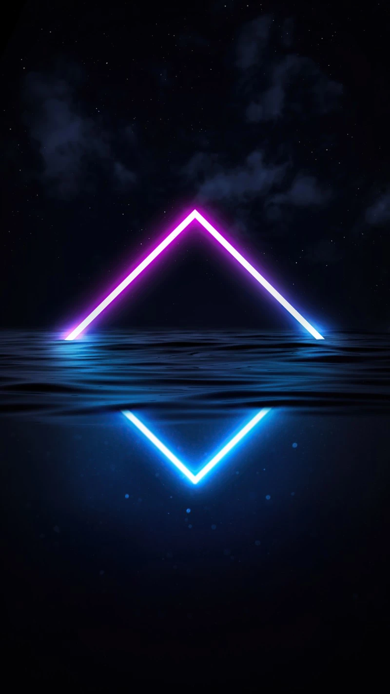 Neon Diamond Reflection 4K Mobile Wallpaper