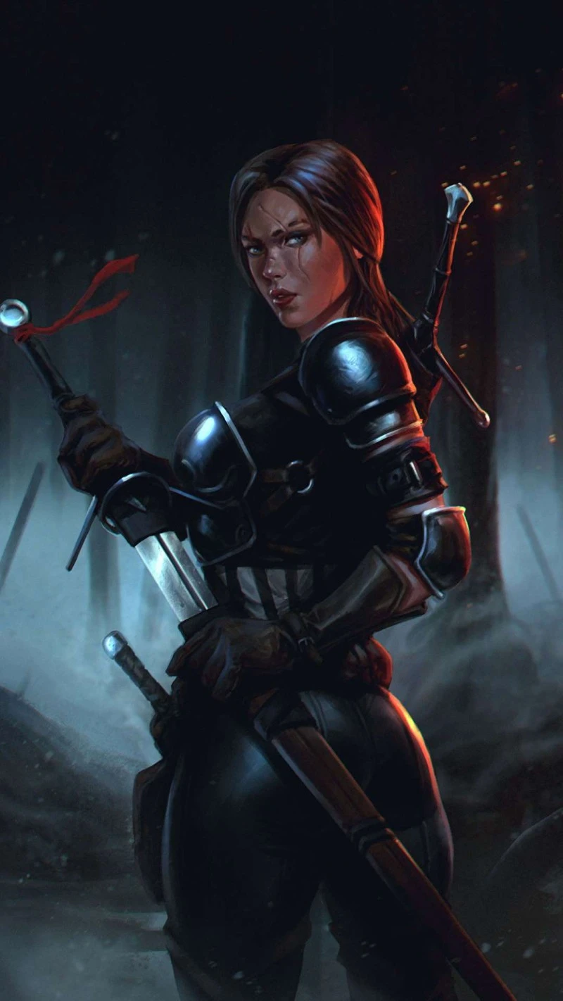 Grizzled Female Warrior 4K Mobile Wallpaper