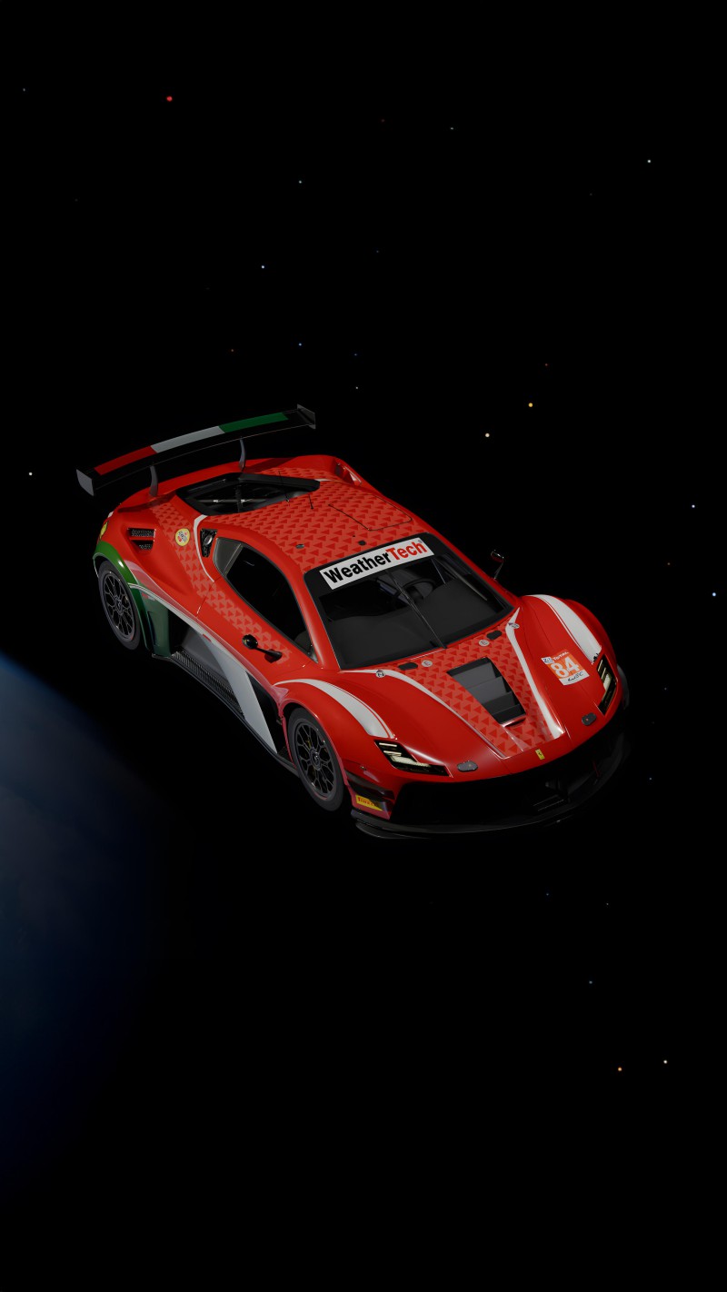 Racing Red Car in Space