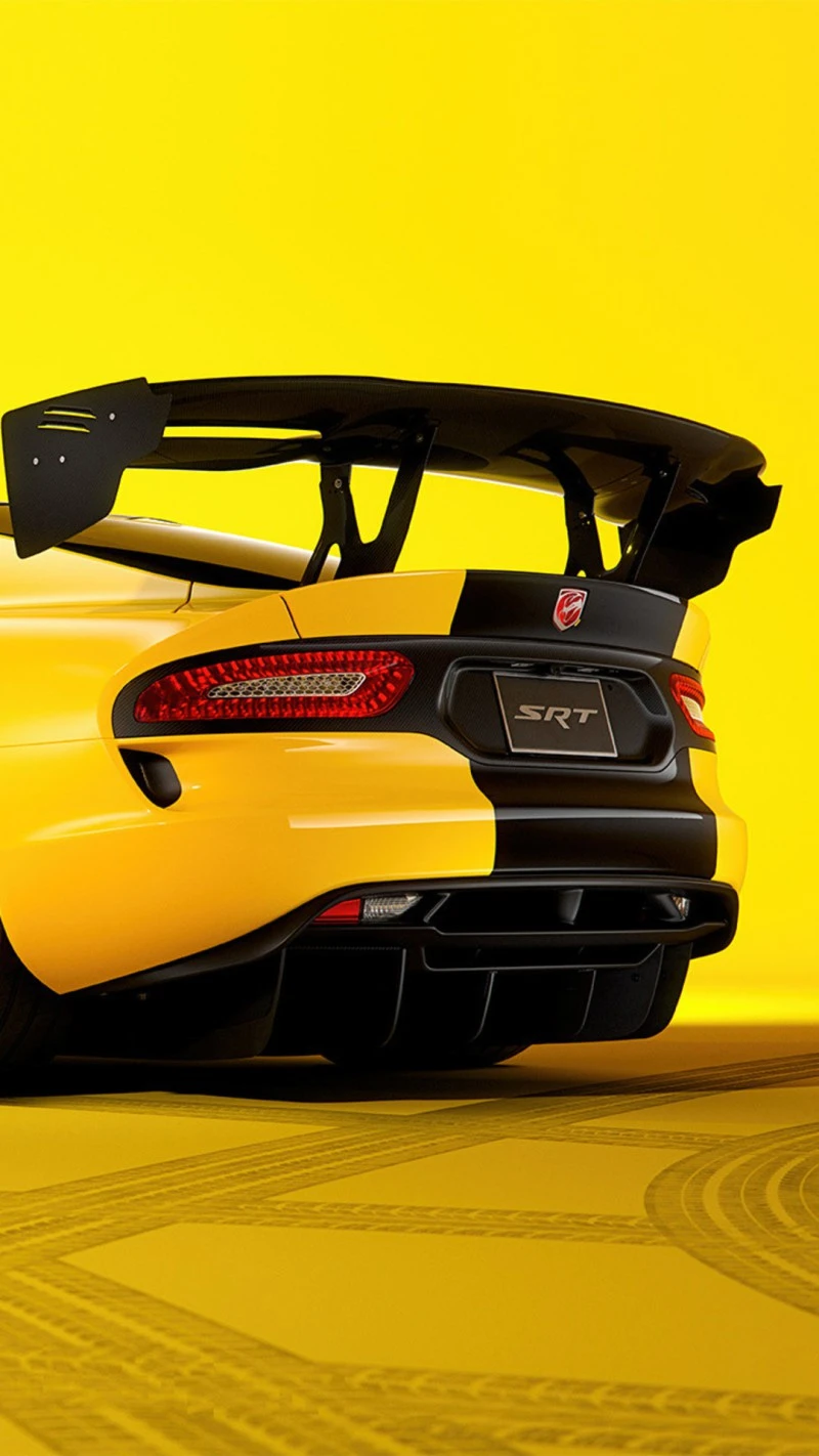 Yellow and Black Dodge Viper SRT 4K Mobile Wallpaper