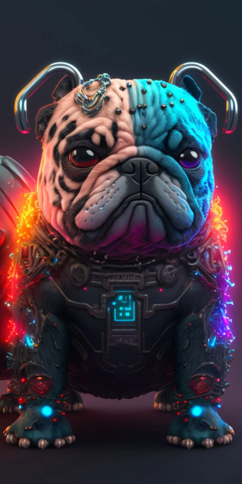 Cyberpunk Pug 4K Mobile Wallpaper