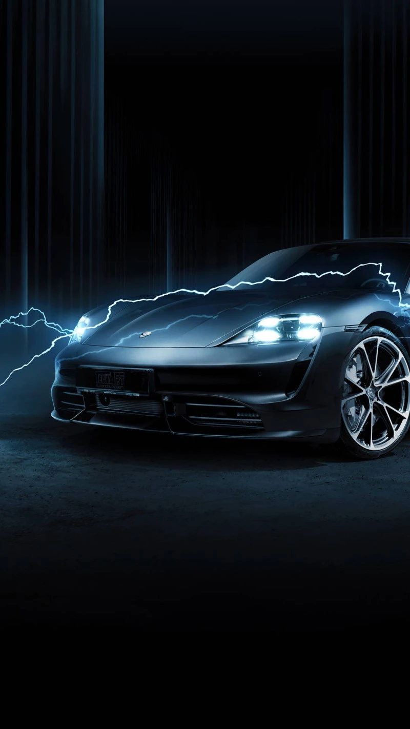 Electrifying Porsche Taycan 4K Mobile Wallpaper
