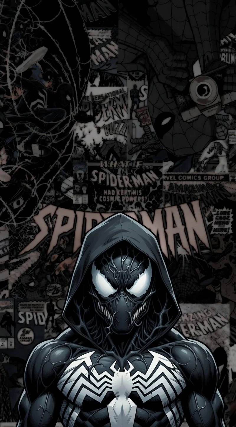 Venomized Miles Morales Spider-Man Comic Art Wallpaper 4K Mobile Wallpaper