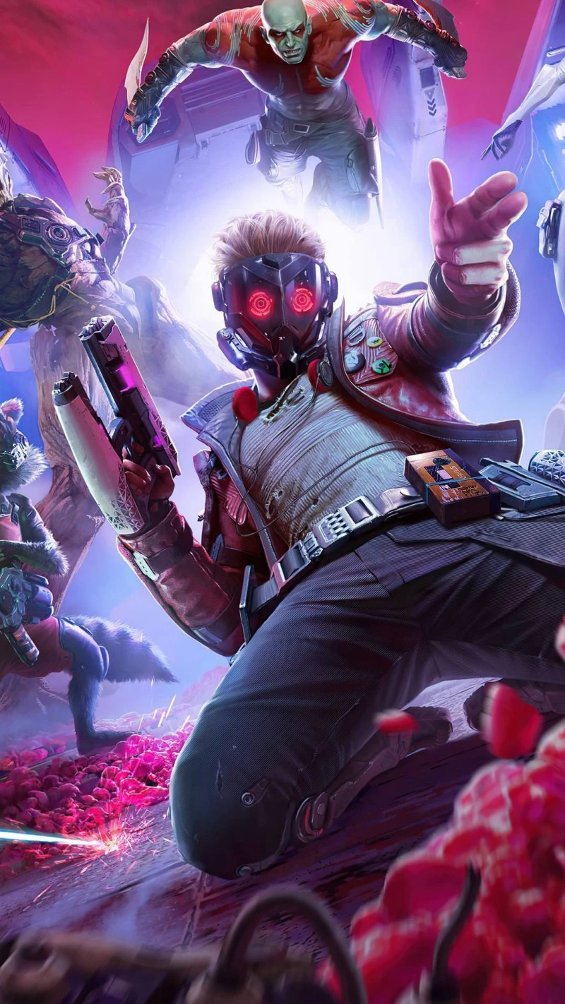 Guardians of the Galaxy Game Key Art 4K Mobile Wallpaper