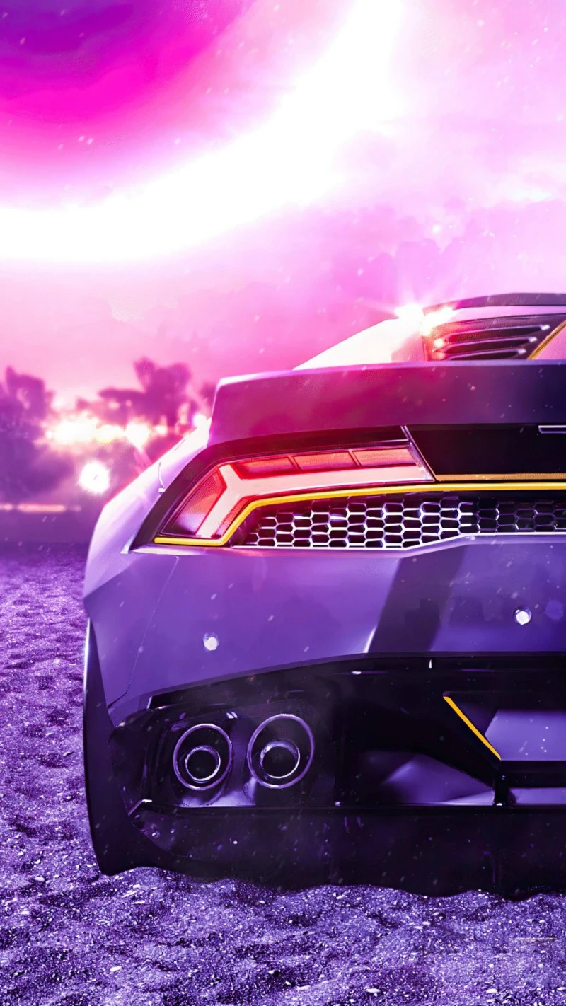 Cosmic Supercar 4K Mobile Wallpaper