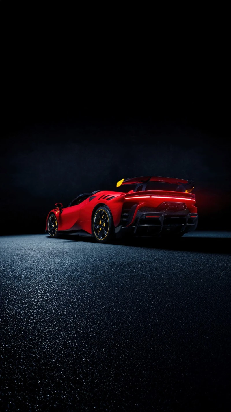Ferrari SF90 Stradale: Rear View Elegance 4K Mobile Wallpaper