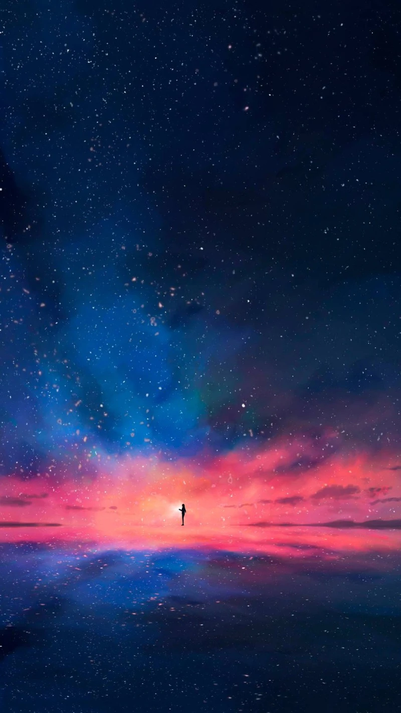 Solitude Under a Starry Sky 4K Mobile Wallpaper